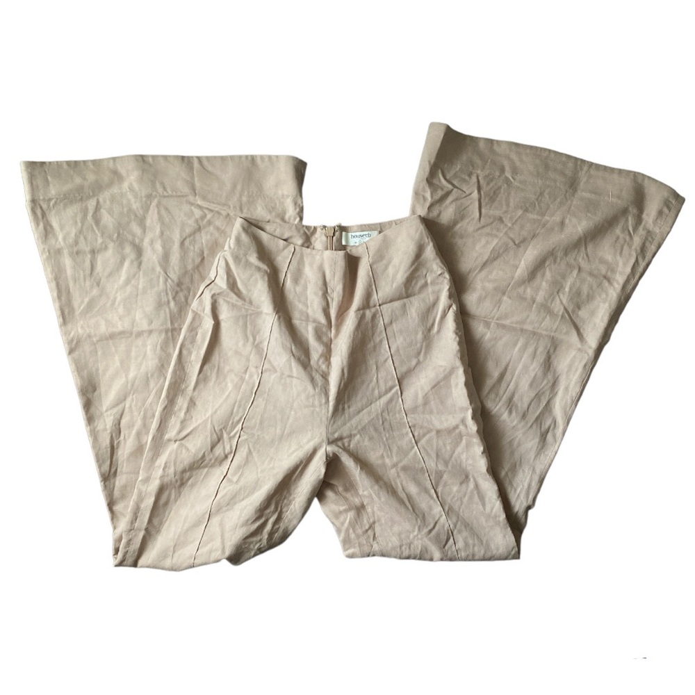 House of CB luxury flared tan cream pants